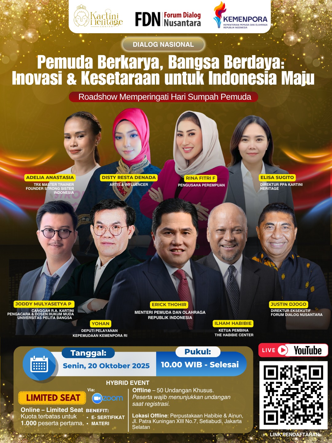 Dialog Nasional: Pemuda Berkarya, Bangsa Berdaya: Inovasi & Kesetaraan untuk Indonesia Maju